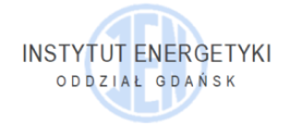 Logo Instytutu Energetyki na którym widać szary napis Instytut Energetyki