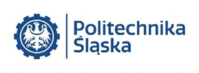 Logo Politechniki Śląskiej na którym widać białego orła we wnętrzu niebieskiego koła zębatego a obok napis Politechnika Śląska